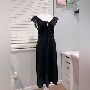 Vintage‎ Y2K Moda International Black Midi Dress